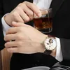 Relogio Masculino Guanqin Mens Часы Роскошный бренд Tourbillon Скелет Автоматические часы Мужчины Спортивная Кожа Механическая наручные часы