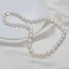 ASHIQI, collar de perlas naturales de agua dulce grandes de 10-12mm para mujer, cierre de Plata de Ley 925 auténtica, regalo de joyería de perlas redondas blancas