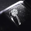 Casamento romântico jóias anéis mulheres 6 milímetros cúbicos zircônia anéis para mulheres reais 925 Silver Ring menina Crystal Jewelry XR023 Atacado