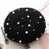 Winter Little Pearl Beret Caps Bonnet Women Beanie Wool Warm Bead Caps Ladies Solid Color Autumn Girl Hat Feminina27915369178566