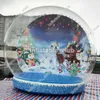 Livraison rapide Christmas Snow Globe Globe Photo Booth Personnalisé Toile de toilette 3M Globe de neige gonflable pour la publicité Dôme à bulles claire avec pompe