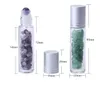 Natuurlijke Edelsteen Essentiële Olie Roller Bal Flessen Duidelijke parfums Olie Crystal Quartz Stone Roll on Bottles10ml Gratis DHL SN193