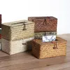 Taschentuchbox aus gewebtem Grasstroh, Serviettenbehälter, Taschentuchbox, Papier-Organizer, Heim-, Küchen- und Wohnzimmer-Dekoration