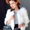 2019 Winter Fluffy Faux Fur Coat Femme päls faux jackor kappa för kvinnor kort stil bröllop outwear hårig plus storlek