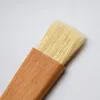 Barbecue Oil Brush Round Beech Wood Handle Flat Pastry BBQ Baking Tool Bristle Household Kitchen Roast Basting Cooking