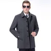 Кашемировый меховой зимний мужской деловой Тренч, повседневное шерстяное пальто средней длины, утолщенная куртка со съемной подкладкой, шерстяная одежда