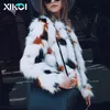 Xikoi Lady Puszysty Ciepły Faux Fur Coat Kobiety Fałszywe Futro Krótki Płaszcz Zimowy Kobieta 2018 Jesień Chic Party Casual Furry Płaszcz