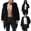 Winter male fur overcoat Mens Fur Coats With Hood Parka Oversized Men Overcoat Warm Faux Jacket Men Outwear Cardigan