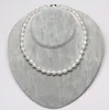 Elegant 9-10mm natural south sea baroque white pearl necklace 18inch 925 silver clasp