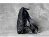 Projektant-Luksusowe Prawdziwej Skóry Minimalistyczna Męska Plecak Casual Simple Soft First Layer Cowhide Damska Podróży Czarny Plecak Bookbag