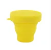 Copas de silicona plegables Taza retráctil plegable telescópica portátil Caramelo Acampar al aire libre Vajilla de viaje Copa plegable Copa de vino LT576