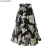 Nieuwe Plus Size Vrouwen Chiffon Rok Europa Mode Bow Saia Midi Voering Jupe Femme Lace Up Falda Mujer Summer Print Floral Rokken MX190714