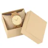 montres pour femmes Montre en bois femmes montre à Quartz Simple cadran jaune en cuir véritable dames montre-bracelet élégant décontracté montre 13331