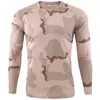 Herren T-Shirts Outdoor Quick Dry Shirt Männer Taktische Tarnung Langarm Rundhals Sport Armee T-Shirt Lustiges 3D T-Shirt