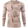 Heren T-shirts Outdoor Sneldrogend Shirt Heren Tactische Camouflage Lange mouw Ronde Hals Sport Leger T-shirt Grappig 3D T-shirt