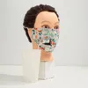 5styles 3layers straw mouth cotton mask washable ear-hanging dustproof mask floral prinbted can be drinking with straw mask FFA4194
