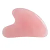 Guasha Natural Stone Rose Quartz Rosto Massageador Ferramentas de Cuidados de Raspagem Pad Pescoço Para Trás Cabeça Saúde Massagem Corporal de Relaxamento LX7830