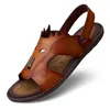 Hot Sale-2017 Men Sandals Cowhide Male Summer Beach Shoes Men Outdoor Casual Leather Sandals Zapatillas