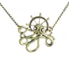 Steampunk Octopus Krakken Art Gothic Industrial Pendant sur chaîne Rudder Sea Animal Sea S Collier Collier 9808536