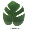 Wholesale-24Pcs 35x29cm&20x18cm Artificial Tropical Palm Leaves Simulation Leaf For Hawaiian Luau Party Jungle Beach Theme Home Decor