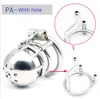 New 316 Stainless Steel Male PA Puncture Lock With Hole Cock Cage Chastity Device Penis Ring Adult Bondage Sex Toy Kidding Zone Br188W