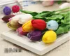 Tulip Artificial Flower Latex Real Touch Bridal Wedding Bouquet Home Decor nosegay posy supply on sale G233