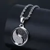 Nieuwe mode 18k goud en wit vergulde tai chi symbool ronde hanger ketting iced out cz zirconia sieraden geschenken voor mannen en vrouwen