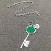Best Wholesale Christmas Gift Pearl Charms With Long Chain Monogrammed Enamel Disc Magic Key Pendant Necklace