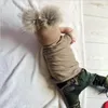 1-2 jaar baby winter warme caps met bont bal kinderen hoed peuter kinderen baby wol hoed breien muts pom pom hoed babyjongen meisjes cap