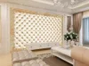 居間のためのモダンな壁紙ヨーロッパの柔らかい背景の壁絵の装飾的な絵の金の壁紙