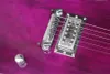 Guitarra elétrica personalizada de fábrica com corpo roxo 1 captadores com hardware cromado, escala de pau-rosa, pode ser personalizada
