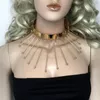 Bransoletki ślubne Bransoletki Unikalne Projekt Rock Metal Instrukcja Naszyjniki Kobiety Moda Biżuteria Kołnierz Duży Choker Gold Color Stop Torki