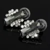 Groothandel zwart geel edelsteen charme oorbellen voor vrouwen luxe ontwerper iced out bling diamant oor studs mode edelstenen rhinestone sieraden gift