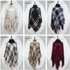 selling Autumn Winter women's high collar shawl Large-yard classic checked cloak fashion Loose Bat Poncho T9B001