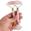 Rose Quartz Roller Slimming Face Massager Lifting Tool Natural Stone Facial Massage Pink Skin Massage Tools with gift box