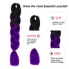 Prix de gros Ombre Deux Couleurs Kanekalon Tressage Cheveux Synthétique Jumbo Tressage Extensions de Cheveux 24 pouces Crochet Tresses Cheveux En Vrac