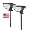 Stock in US Solar Pathway Lights With Spike 14led Walkway Spotlight Small Uplight Solar Powered Led Garden Lights For Lawn Patio Yard