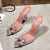 WEIQIAONA sexy cinturino alla caviglia a punta donna Scarpe cristallo moda ruvide con tacchi alti da donna con tacco alto sandalo da sposa