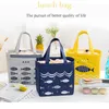 Designer-mini reutilizável Duplas Almoço sacola macia refrigerador Carry Bag para viagem e piquenique peixe bonito padrão de 0271