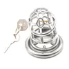 Dispositif de chasteté masculine Cock Cage Pénis Anneau Cock Ring Adulte Jeu avec Anneau Barbelé Anti-off Ceinture de Chasteté Masculine Produits Sexy G266D