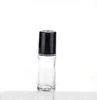30ml 50ml de vidro claro Roll On Garrafa Essencial Perfume Oil Bottle viagem Dispenser Bottle rolo Bola de vidro Cap PP