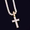 Ice Out Square Zirkon Herren Kreuz Anhänger Halskette Rock Street Hip Hop Schmuck Drei Farben als Geschenk