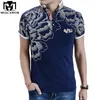 Men Polo Shirt Fashion Flower Print Polo Homme Slim Fit Fit Short Camisa Polo Men Tops Summer Tees Nice L-3XL