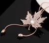 Long Maple Leaf Tassel Pendant Necklaces Fashion Rhinestone Pearl Sweater Necklaces For Women Party Jewelry Gifts