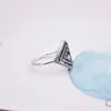 Nuovo anello vintage a forma di diamante per Pandora 925 charm in argento quadrato linea geometrica personalità anello moda donna