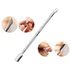Nat011 roestvrij dubbel cuticula remover diy nail art manicure roestvrij staal lepel vorm pusher dode huid remover manicure tool
