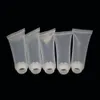 20pcs Empty Lip Gloss Tubes Container Cosmetic Packaging Soft Plastic Clear 8ml 12ml Travel Squeeze Lipgloss Tube PE Glossy Lids
