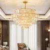 LED Modern K9 Crystal Chandeliers American Crystal Chandelier Lights Fixture Hotel Dining Bed Living Room Round Home Indoor Interior Lighting