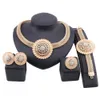 Afrikanischer Schmuck Charm Halskette Ohrringe Dubai Gold Schmuck Sets Für Frauen Hochzeit Brautarmband Ring Schmuck Set