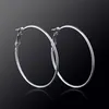 New 2-7cm Big Hoop & Huggie Earrings Simple Silver Round Circle Ear Rings For women Ladies Fashion Jewelry Gift